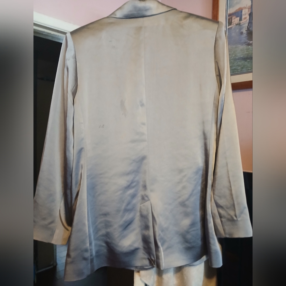 Express Silver Satin Blazer - Picture 2 of 3